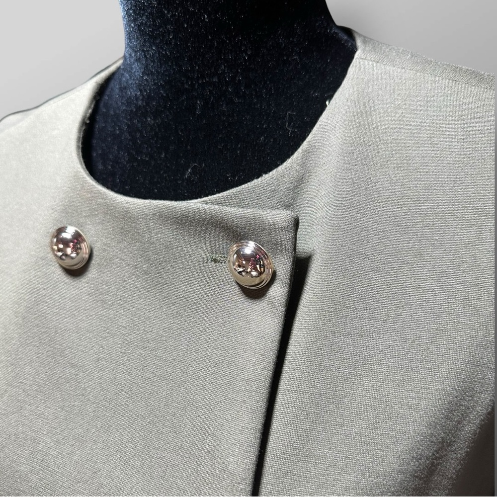 NWT Nanette Lepore Olive Night Green Double Breasted Gold Button Dress Sz 8 - Picture 2 of 8